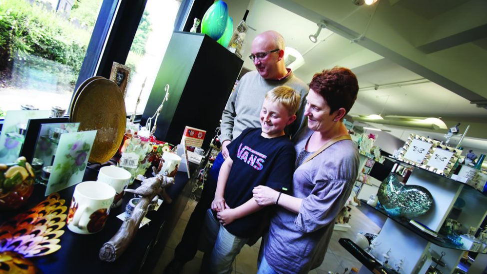 Browsing in the Durham Dales Centre gift shop